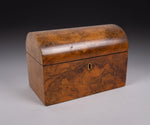 Victorian Walnut Dome Top Tea Caddy With Fitted Interior - Harrington Antiques