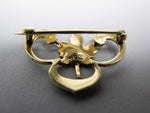 Vintage 14 Carat Gold and Seed Pearl Maple Leaf Brooch - Harrington Antiques