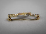 Vintage 14 Carat Gold and Seed Pearl Maple Leaf Brooch - Harrington Antiques