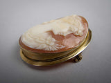 Vintage 18 Carat Gold Finely Carved Cameo Brooch / Pendant. - Harrington Antiques