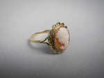 Vintage 9 Carat Gold Cameo Ring by RBS, Birmingham, 1982. Size S. - Harrington Antiques