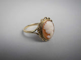 Vintage 9 Carat Gold Cameo Ring by RBS, Birmingham, 1982. Size S. - Harrington Antiques