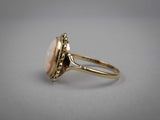 Vintage 9 Carat Gold Cameo Ring by RBS, Birmingham, 1982. Size S. - Harrington Antiques