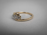 Vintage 9 Carat Yellow Gold and Diamond Ring. Size - W. - Harrington Antiques