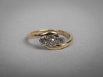 Vintage 9 Carat Yellow Gold and Diamond Ring. Size - W. - Harrington Antiques