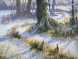 'Winter Sunset' by Kevin Curtis - River Deben / Suffolk Interest. Gouache. - Harrington Antiques